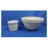 Longaberger Potter Mixing Bowl & Sugar Dish