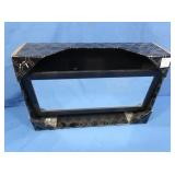 Shelf w/Mirror & Hooks-black finish 15x10x4"