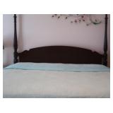King Size Carved 4 Poster Bed w/Mattress/Box