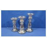 Set of 3 Mercury Glass Pedestals