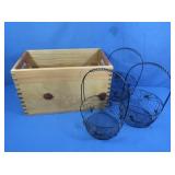 Wooden Dovetail Crate & Halloween Baskets