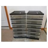 2 6-drawer Wheeled Cabinets