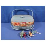 Longaberger Carry Basket, Wooden lid, Liners