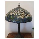 Tiffany-style Black-eyed Susan Table Lamp w/Metal