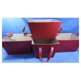 4 Leatherette Storage Bins 12x15x9"