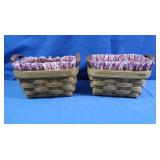 2 Longaberger Baskets w/Liner/Protector