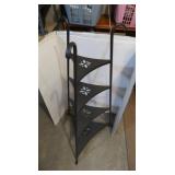 Triangular 4-tiered Metal Shelving Unit-12"@top
