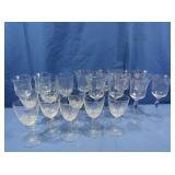 Asst Crystal Cut Wine Goblets