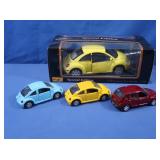 Maisto 1:18 Scale VW Bug & 3 Friction Bugs