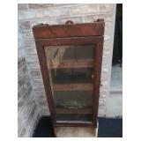 Antique Hanging Cabinet-3 shelves w/Glass Door