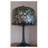 Tiffany-style Cherry Blossoms Lamp w/Metal