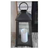 Hurricane lamp w/LED Candle 18"H
