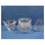 Heavy 6-sided Crystal Vase & Ceska Vase