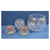 Crystal Candleholders, Bowl