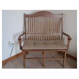 Amish-made Hardwood "Nash Bench"w/Pad &