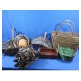 Wood Magazine Rack 17x12x16", Oak Basket 11x8x11"