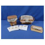 2 Small Longberger Baskets-6x8x5", 6x5x6" &