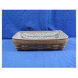 Longaberger Basket 8x15x4" w/Liner & Protectors