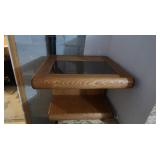 Maple Wood & Glass End Table
