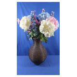 Wicker Type Vase w/Silk Flower Arrangement