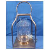 Metal Lantern Frame wGlass Insert&Remot Fairy