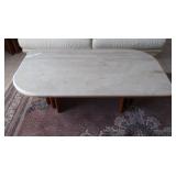 Travertine Coffee Table w/Wood Base-53x30x18"