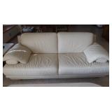Cream Leather Sofa, very clean Good Cond