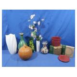 Longaberger Salt Crock & Coaster, Pumpkin Bowl &