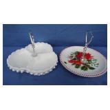 Fenton Milk Glass Hobnail Relish Tray,