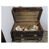 Vintage Flat Top Trunk 28x16x18" w/Vintage Boy