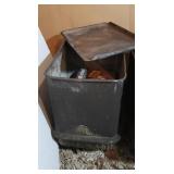 Vintage Metal Storage Tote on Casters 16x21x27" &