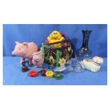 Piggy Bank, Pig Ceramic Creamer, Scarecrow &