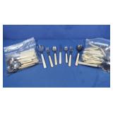 White Handled Flatware & Serving pcs