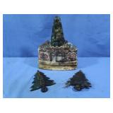 Jim Beam Tall Cedars Decanter, 2-5" Metal Trees