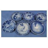 5 Vintage Blue & White Royal Copenhagen Plates