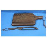 Chopping Block & Meat Slicer-carved wood