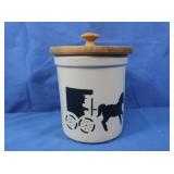 Roseville Canister w/Wooden Lid