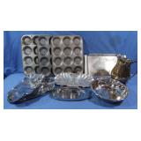 Cupcake Tins, Vintage Aluminum Ware, Silverplate