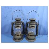 2 Battery Powered LED Railroad Lanterns