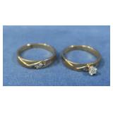 14K Diamond Engagement Set .10 Diamond 49gr total