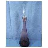 Vintage Amethyst Bubble Pattern Vase w/Stopper