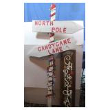 Wooden Signs-North Pole 56"h & Candy Cane Lane,