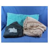Fleece Throw Bedspread Pillow 33x19"