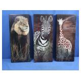 3 African Animal Canvas Prints