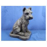Heavy Cast Stone Schnauzer Statue 7x11x12"