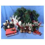 Christmas Decorations-Nutcrackers, Garland, Deer,