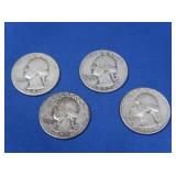4 Washington Silvers Quarters