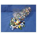 Vintage Marbles in Mr Peanut 75th Birthday Jar
