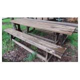 Convertible Picnic Table-folds into 2 benches