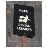 "Free Flying Lessons" Yard Sign